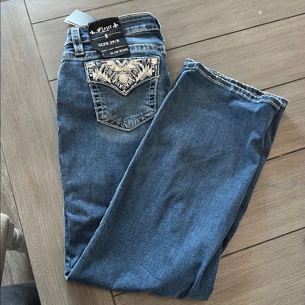 NWT Miss Me Jeans - Size 28/9 Slim Wide Leg - Picture 3 of 7